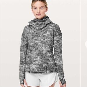 Lululemon Size 8 Black Heather Forever Endeavour Long Sleeve Pullover Hoodie